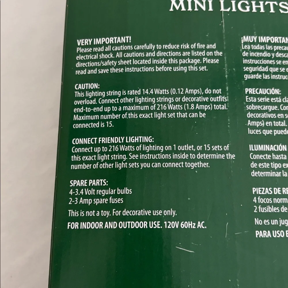 Holiday time 300 mini lights green wire 64 feet Multicolor LED String Lights new